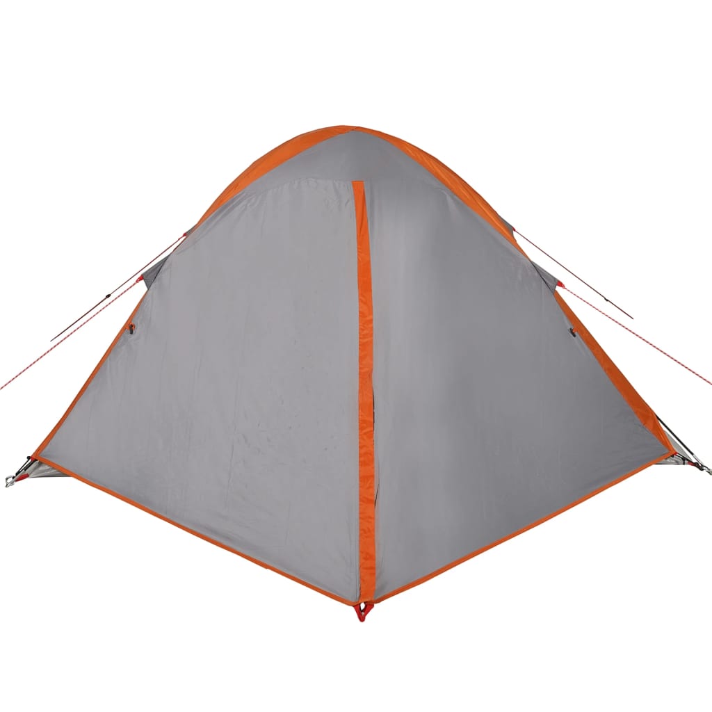 Camping Tent Dome 2-Person Grey and Orange Waterproof