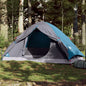 Camping Tent Dome 4-Person Blue Waterproof