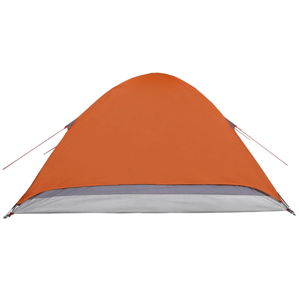 Camping Tent Dome 4-Person Grey and Orange Waterproof