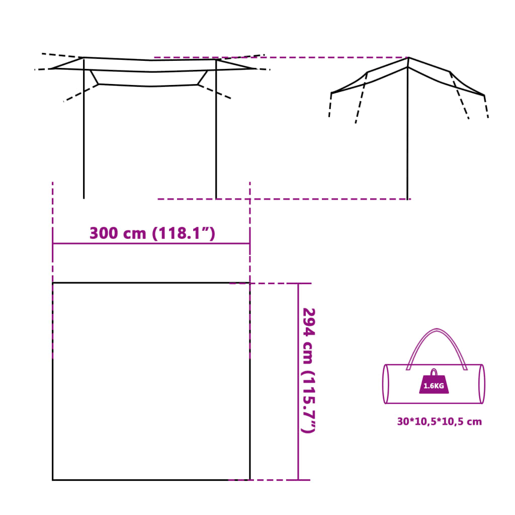 Camping Tarp Blue 300x294 cm Waterproof