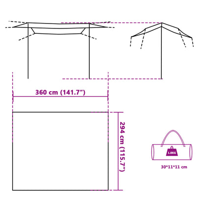 Camping Tarp Grey and Orange 360x294 cm Waterproof