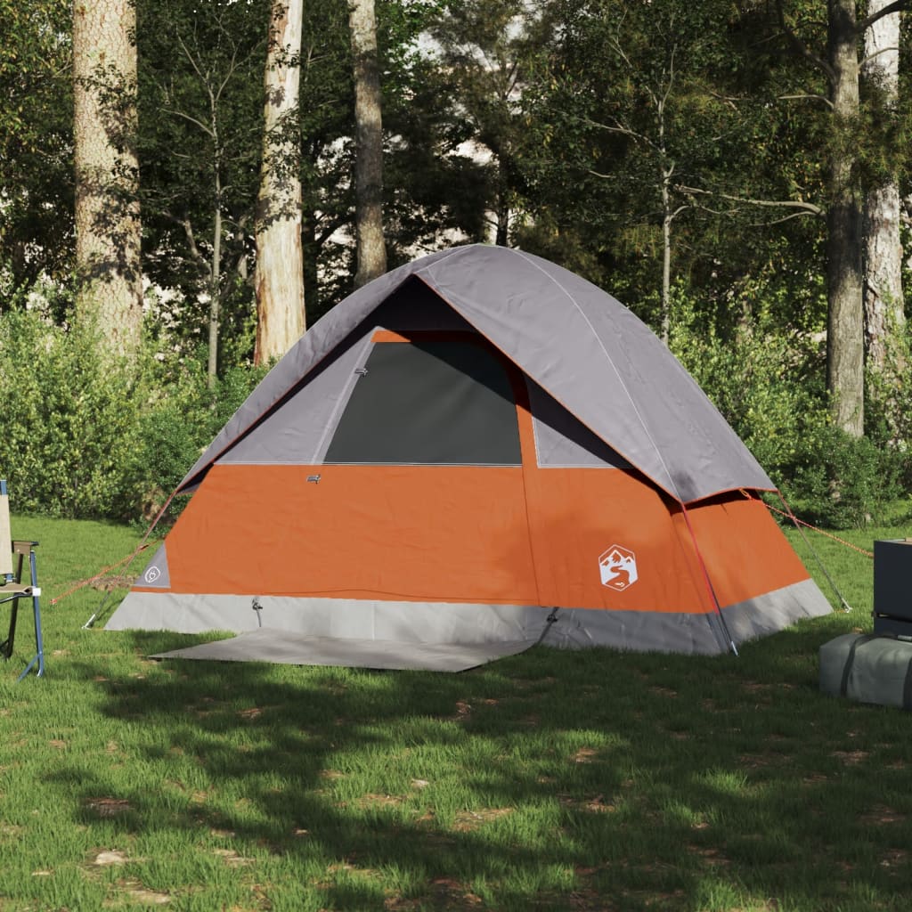 Camping Tent Dome 2-Person Orange Waterproof