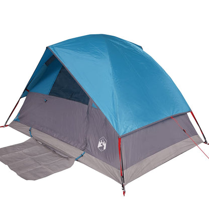 Camping Tent Dome 4-Person Blue Waterproof