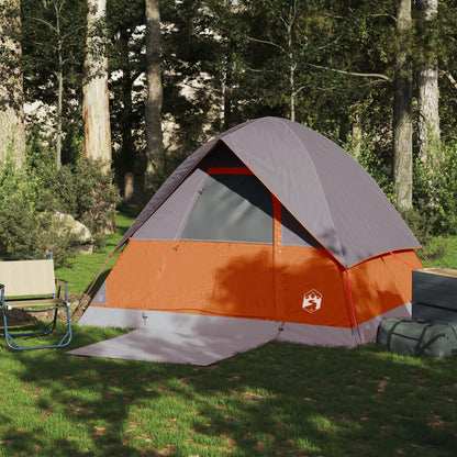 Camping Tent Dome 4-Person Orange Waterproof