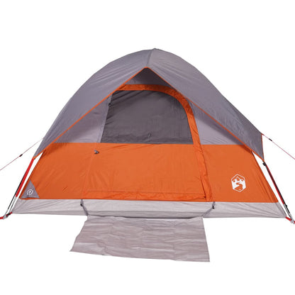 Camping Tent Dome 4-Person Orange Waterproof