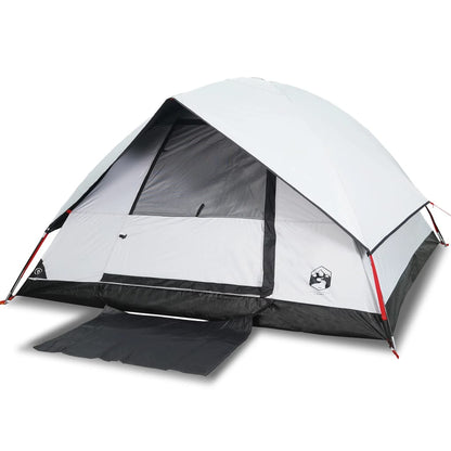 Camping Tent Dome 4-Person White Blackout Fabric Waterproof