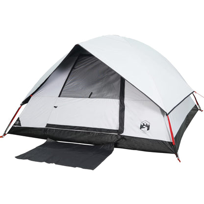 Camping Tent Dome 4-Person White Blackout Fabric Waterproof