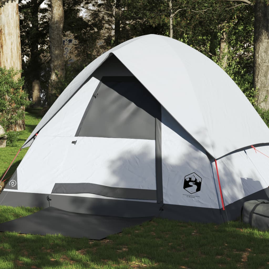 Camping Tent Dome 4-Person White Blackout Fabric Waterproof