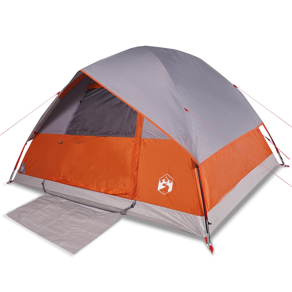 Family Tent Dome 6-Person Orange Waterproof