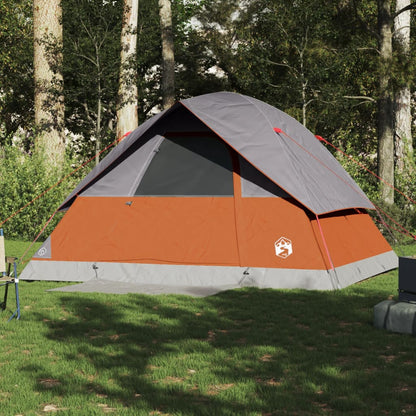 Family Tent Dome 6-Person Orange Waterproof