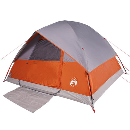 Family Tent Dome 6-Person Orange Waterproof