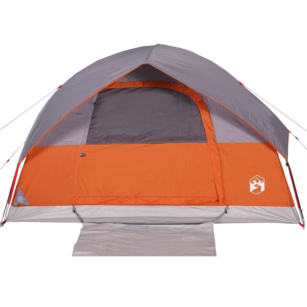 Family Tent Dome 6-Person Orange Waterproof