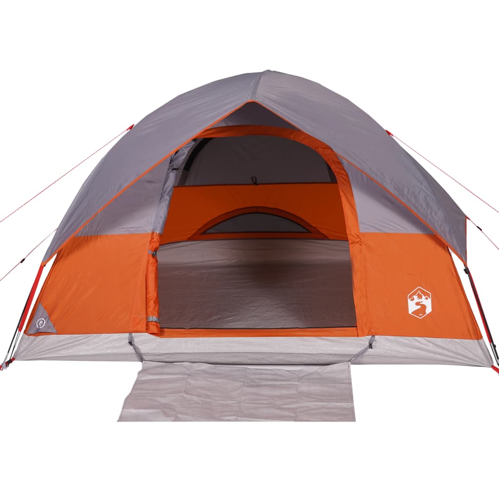 Family Tent Dome 6-Person Orange Waterproof