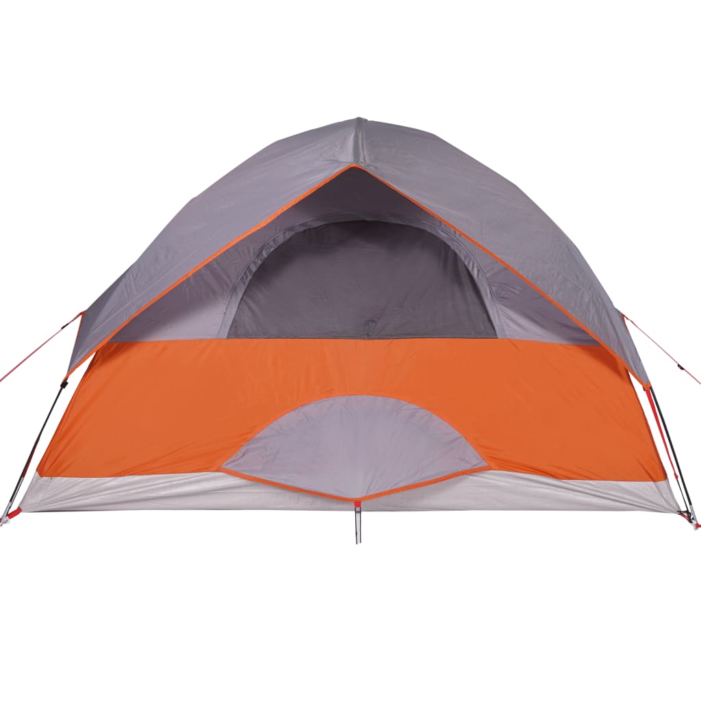 Family Tent Dome 6-Person Orange Waterproof