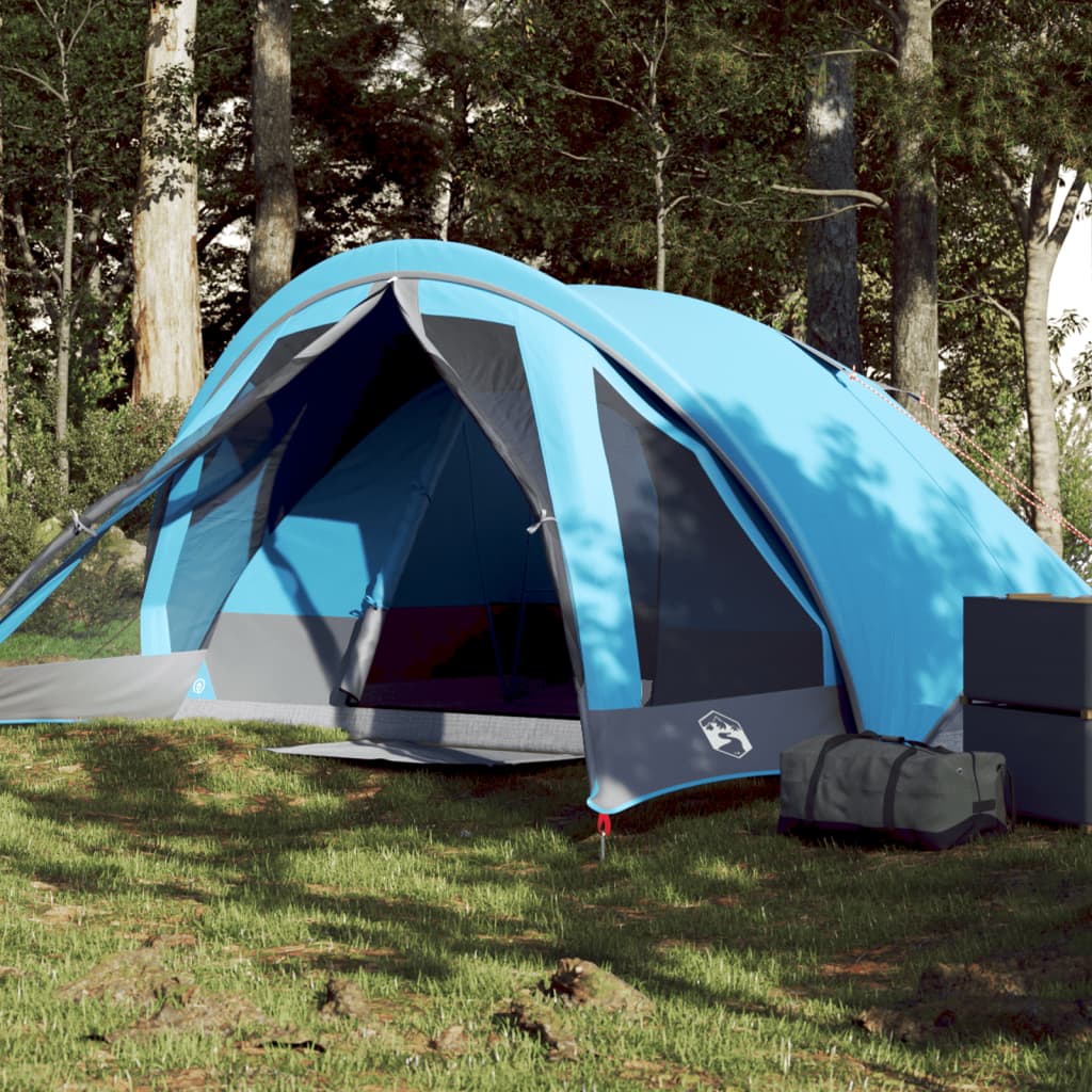 Camping Tent Cabin 4-Person Blue Waterproof