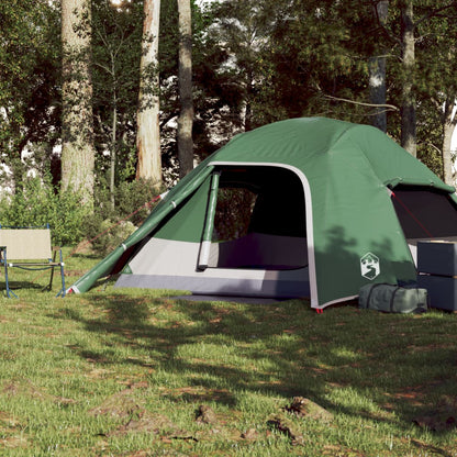 Camping Tent Dome 4-Person Green Waterproof