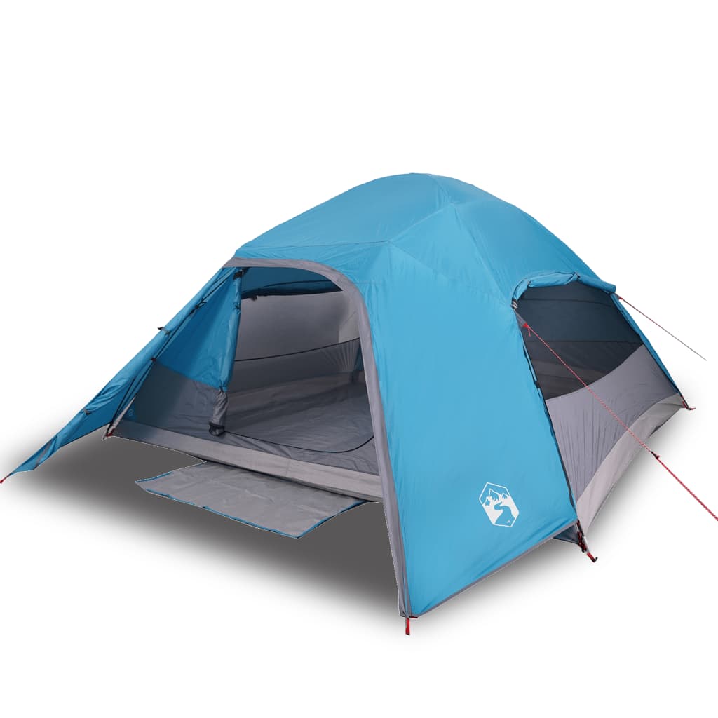 Camping Tent Dome 4-Person Blue Waterproof