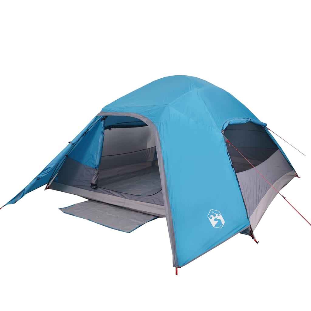 Camping Tent Dome 4-Person Blue Waterproof