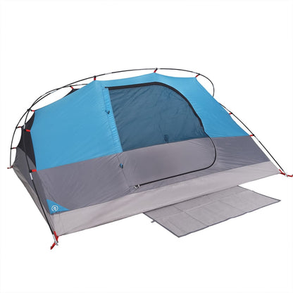 Camping Tent Dome 4-Person Blue Waterproof