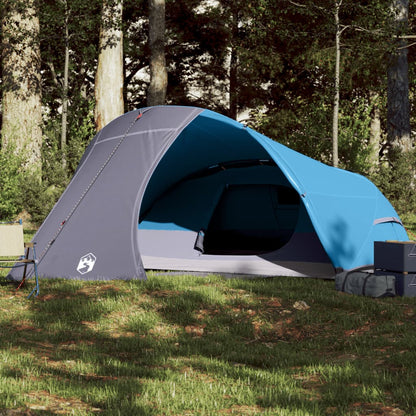 Camping Tent Dome 4-Person Blue Waterproof