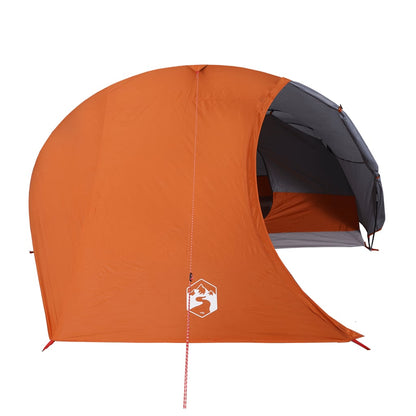 Camping Tent Dome 4-Person Orange Waterproof