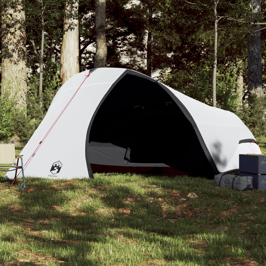 Camping Tent Dome 4-Person White Blackout Fabric Waterproof