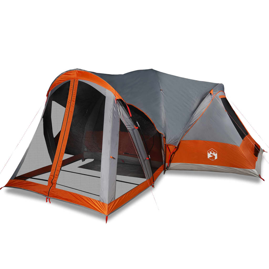 Family Tent Tipi 8-Person Grey and Orange Waterproof