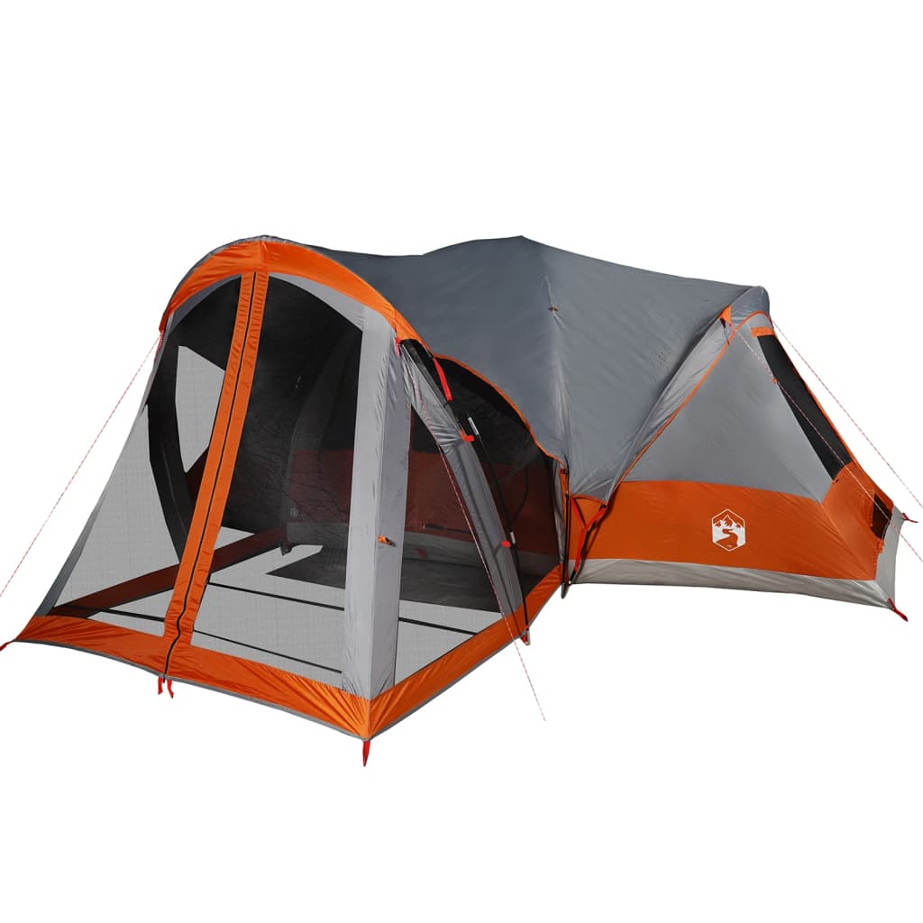 Family Tent Tipi 8-Person Grey and Orange Waterproof