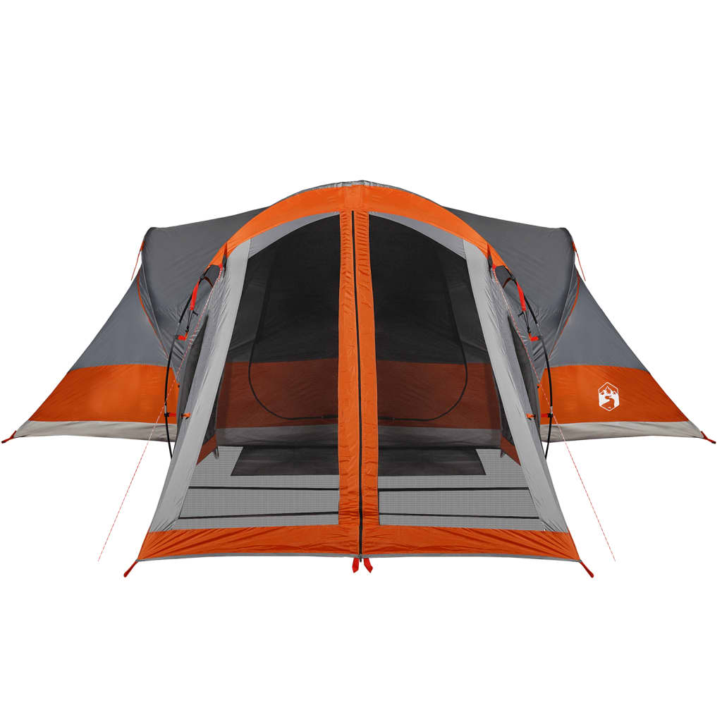 Family Tent Tipi 8-Person Grey and Orange Waterproof