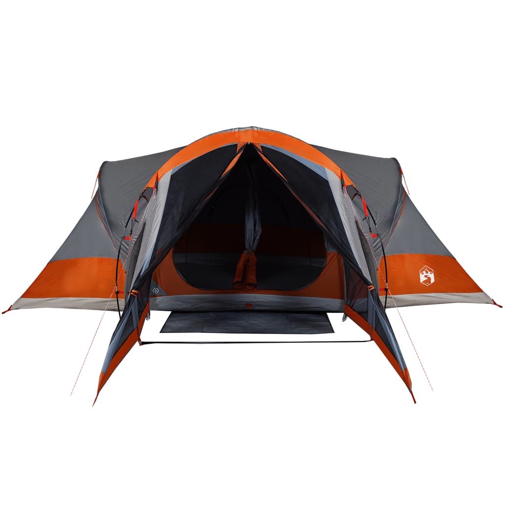 Family Tent Tipi 8-Person Grey and Orange Waterproof