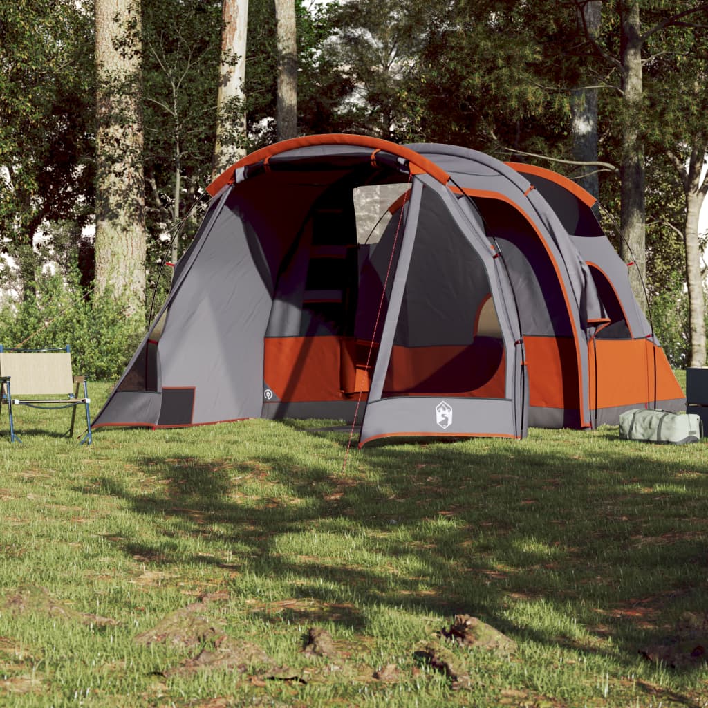 Camping Tent Tunnel 4-Person Grey Waterproof