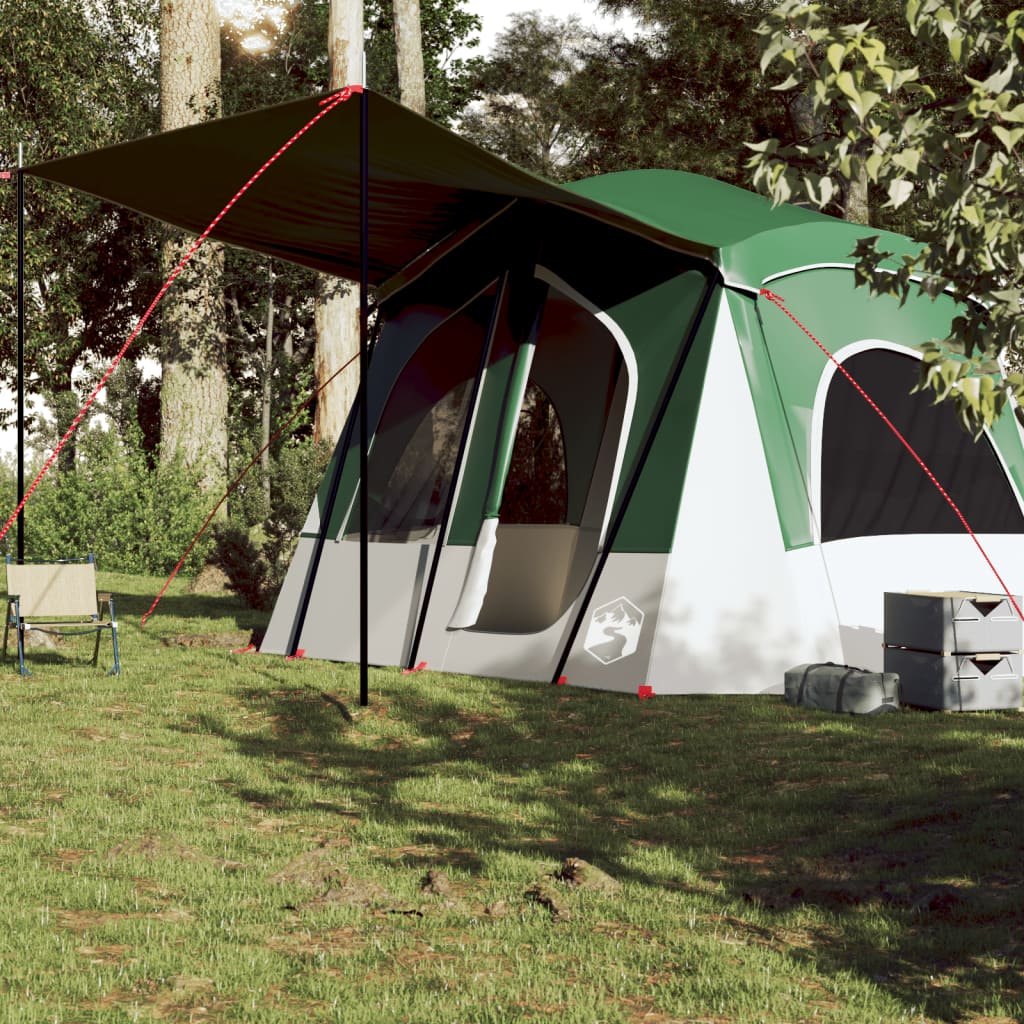 Camping Tent Cabin 5-Person Green Waterproof