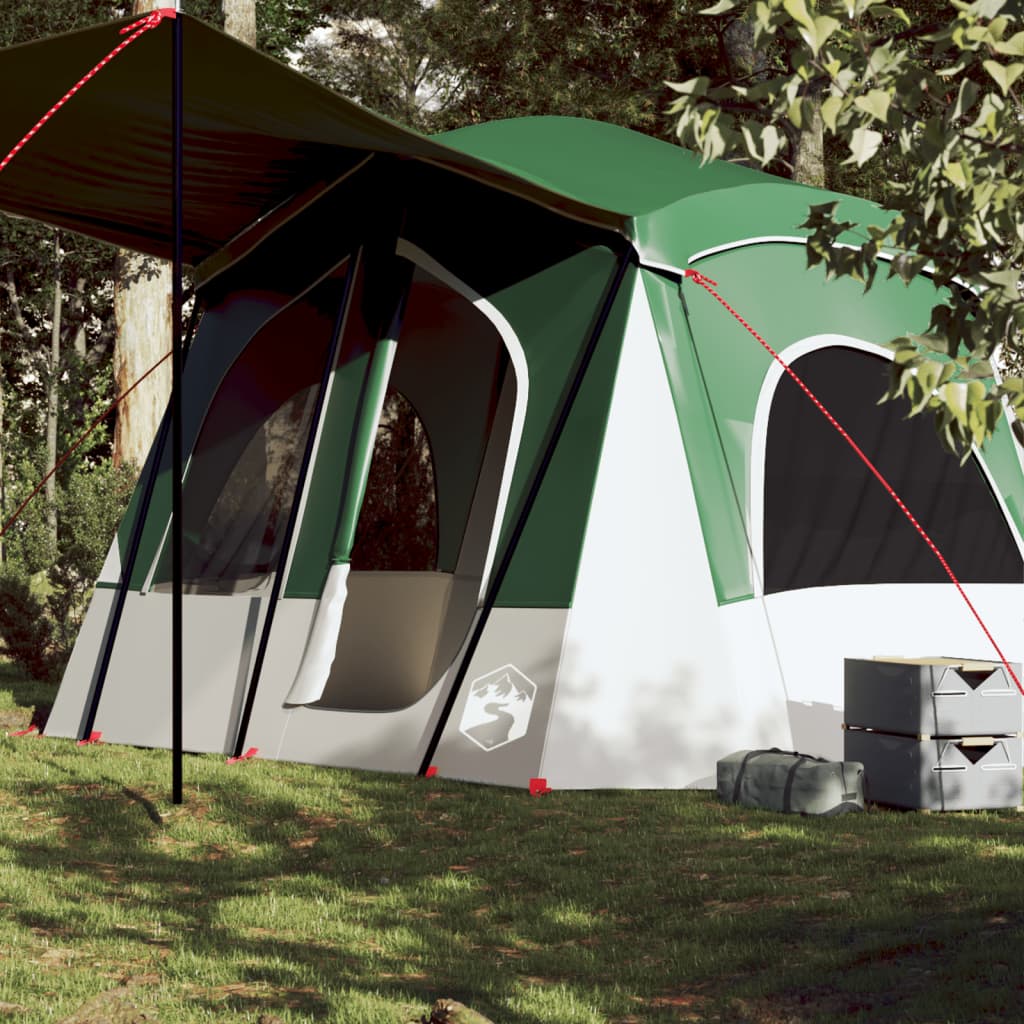 Camping Tent Cabin 5-Person Green Waterproof