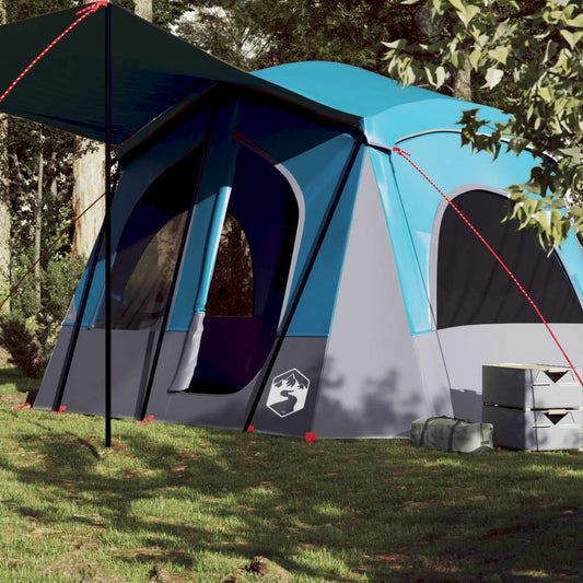 Camping Tent Cabin 5-Person Blue Waterproof