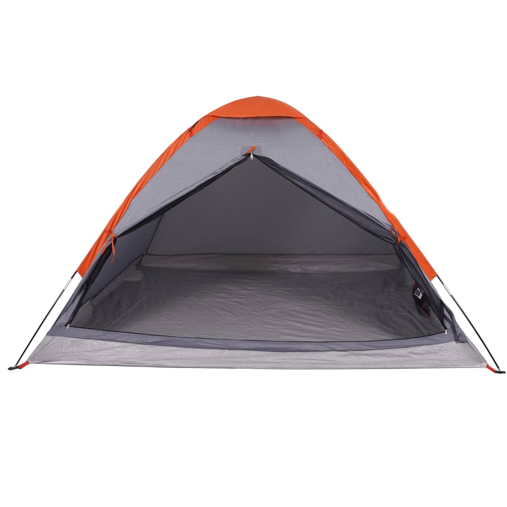 Camping Tent Dome 2-Person Grey and Orange Waterproof