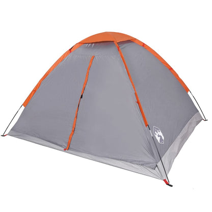 Camping Tent Dome 2-Person Grey and Orange Waterproof