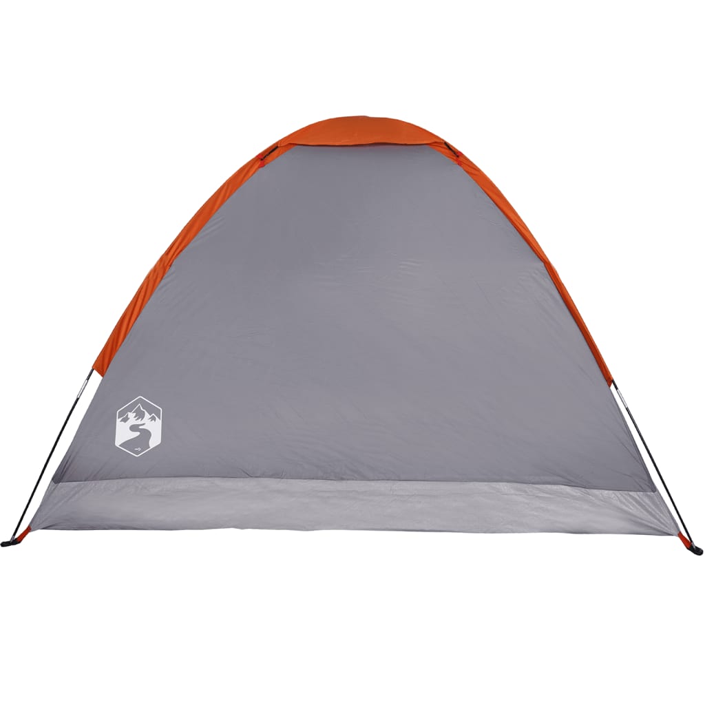 Camping Tent Dome 2-Person Grey and Orange Waterproof