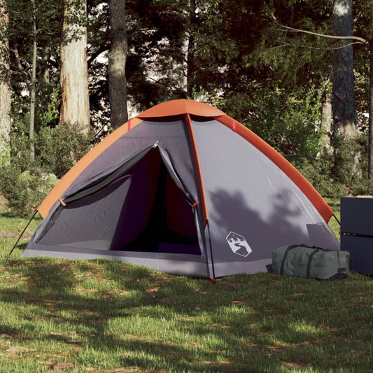 Camping Tent Dome 2-Person Grey and Orange Waterproof