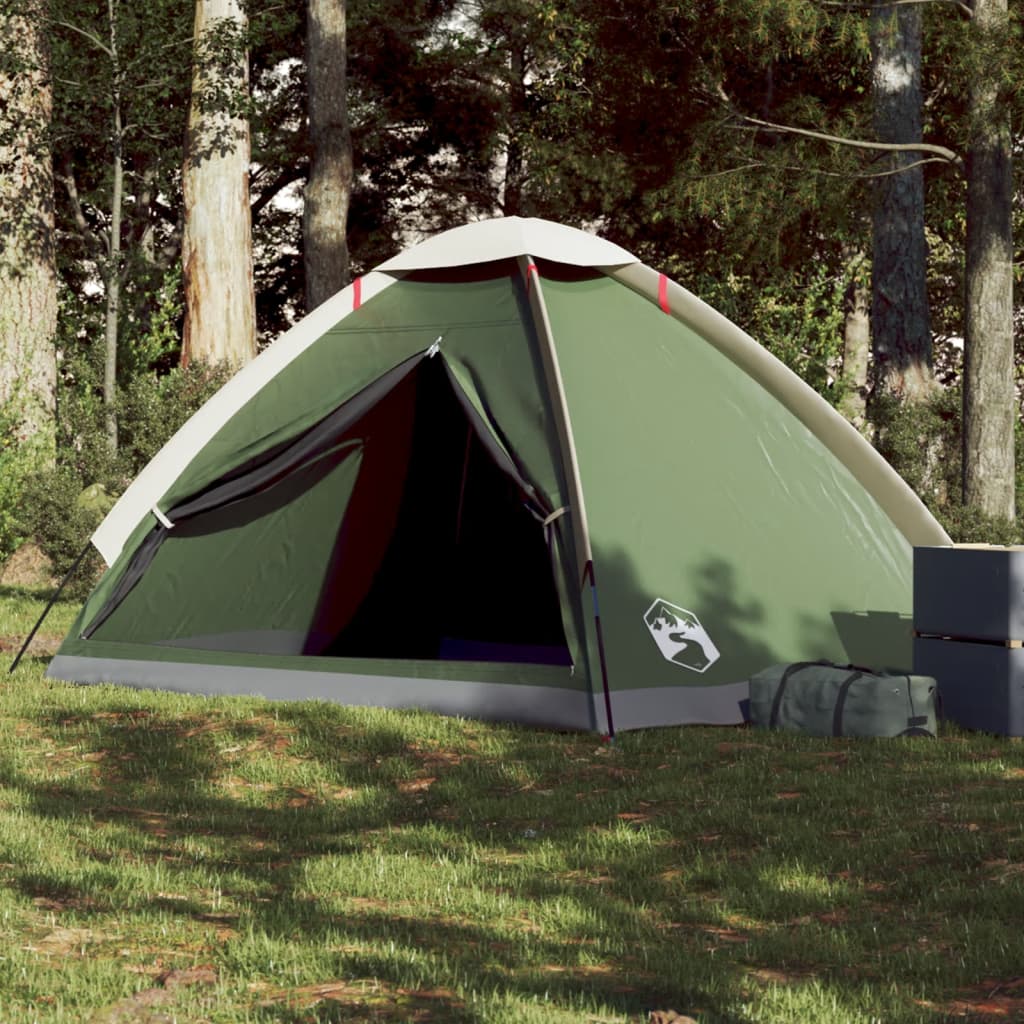 Camping Tent Dome 4-Person Green Waterproof