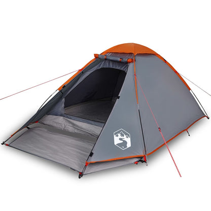 Camping Tent Dome 2-Person Grey and Orange Waterproof