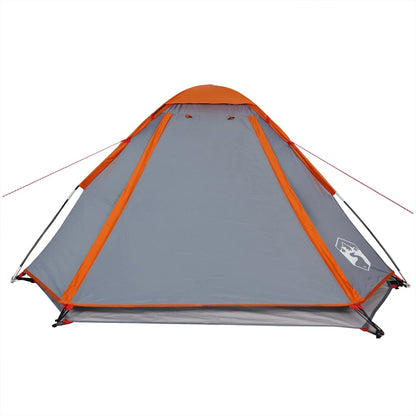 Camping Tent Dome 2-Person Grey and Orange Waterproof