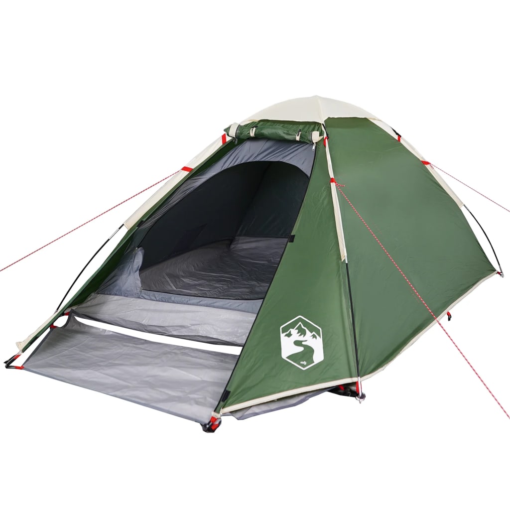 Camping Tent Dome 4-Person Green Waterproof