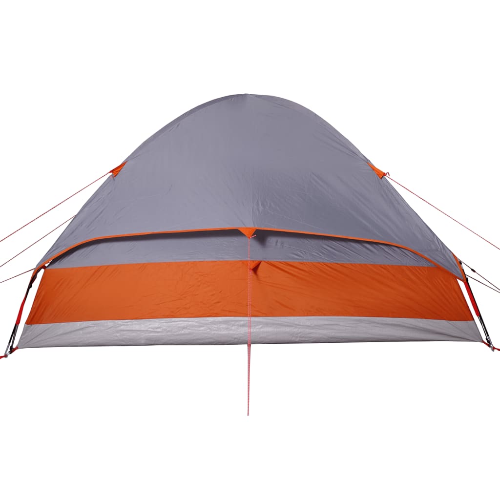 Camping Tent Dome 4-Person Grey and Orange Waterproof