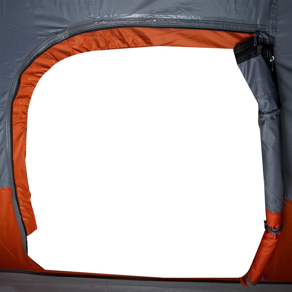 Camping Tent Dome 4-Person Grey and Orange Waterproof