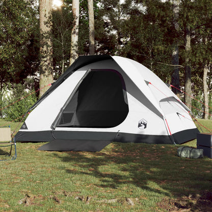 Camping Tent Dome 4-Person White Blackout Fabric Waterproof