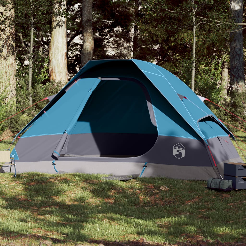 Family Tent Dome 6-Person Blue Waterproof