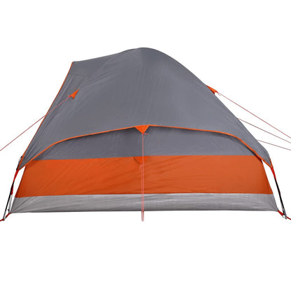 Family Tent Dome 6-Person Grey and Orange Waterproof