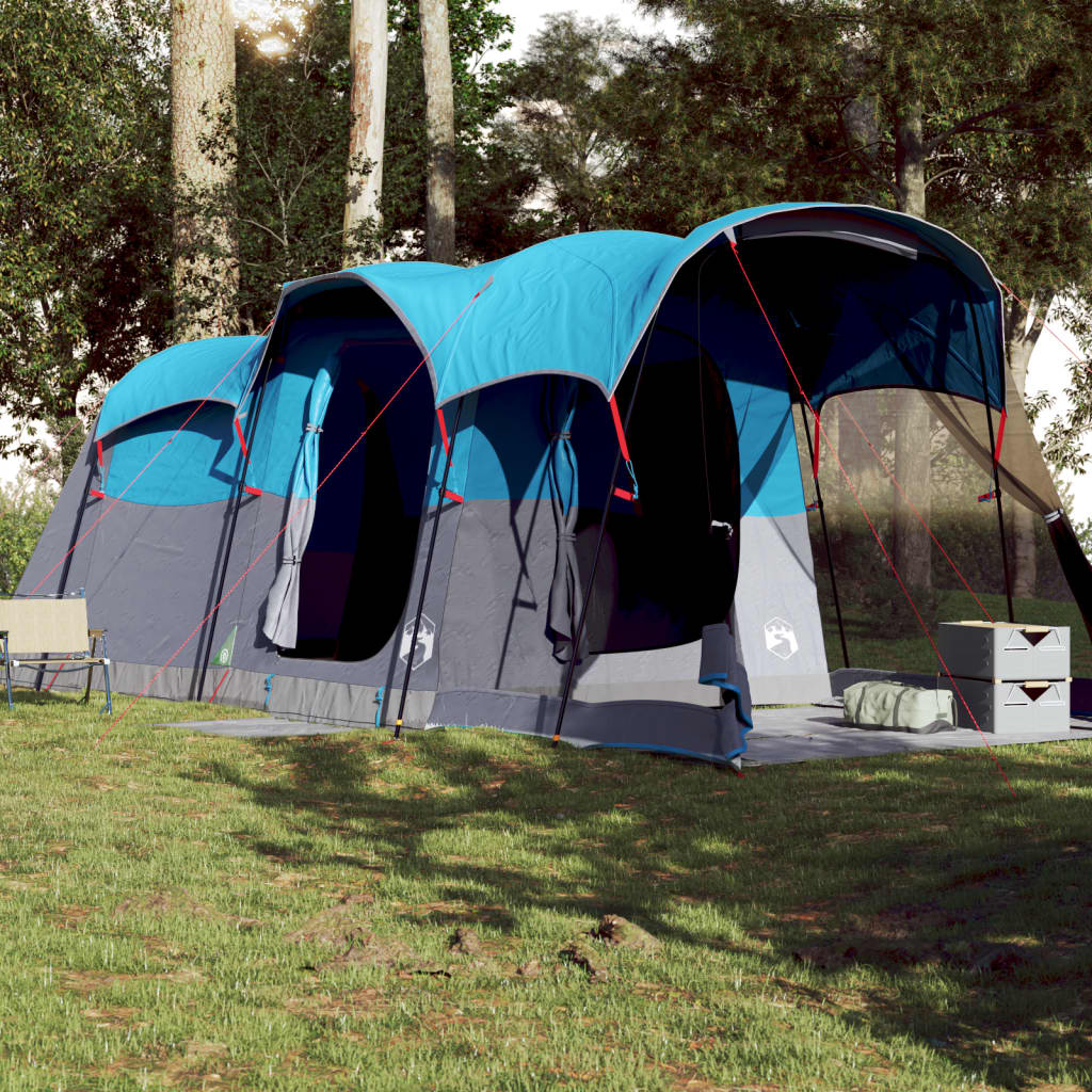 Family Tent Tunnel 8-Person Blue Waterproof