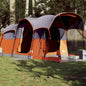 Family Tent Tunnel 8-Person Grey and Orange Waterproof