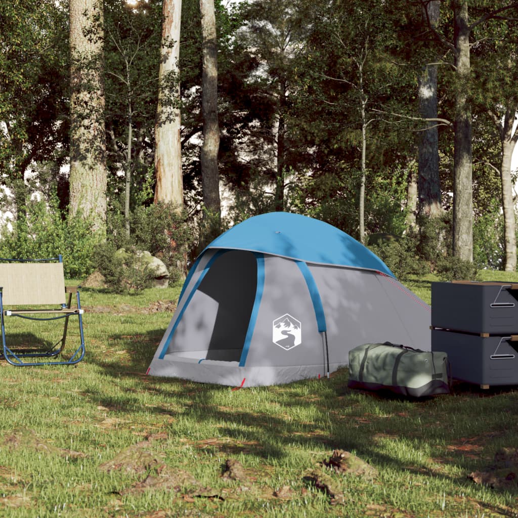 Camping Tent Dome 1-Person Blue Waterproof